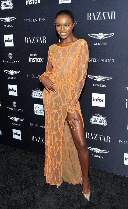 Leomie Anderson attends the Harpers BAZAAR ICONS party at The Plaza Hotel in NYC, 9/7/2018