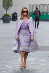 LONDON, ENGLAND - NOVEMBER 26: Amanda Holden seen leaving Global Radio on November 26, 2020 in Londo
