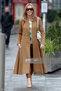 LONDON, ENGLAND - JANUARY 19: Amanda Holden seen leaving Heart Breakfast Radio Studios on January 19