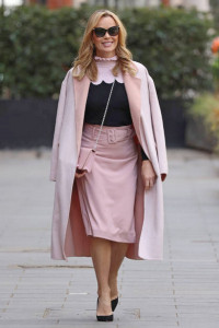 LONDON, ENGLAND - MAY 05:  Amanda Holden seen leaving Heart Breakfast Radio Studios on May 05, 2021 