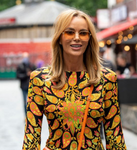 LONDON, ENGLAND - JUNE 29: Amanda Holden seen outside the Global Radio studios on June 29, 2021 in L