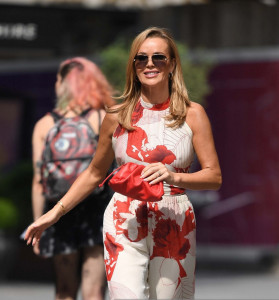 LONDON, ENGLAND - JULY 01:  Amanda Holden seen leaving Heart Breakfast Radio Studios on July 01, 202